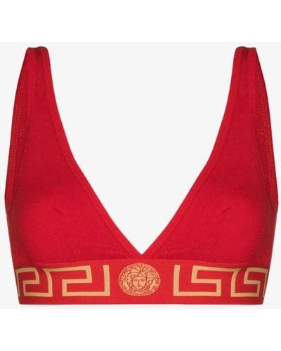 versace silk bralette|red versace bra.